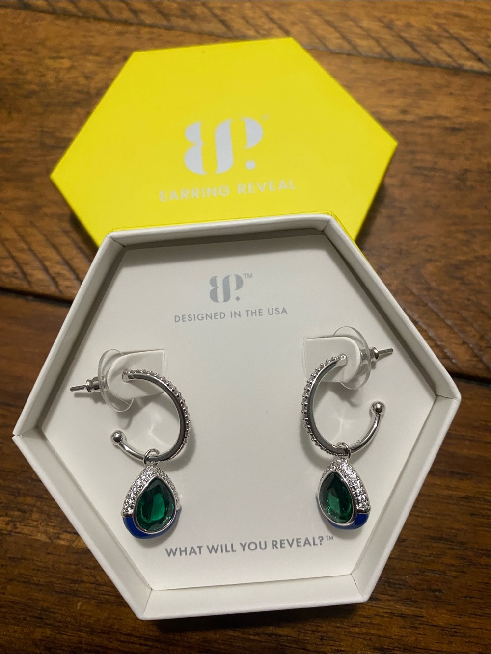 Bomb Party OG Originals Earrings - Lab Created Emerald - Rhodium Plating